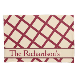 Funda De Cojín Personalized Burgundy Cream Lattice Elegant Chic