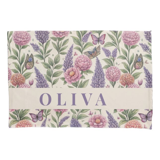 Funda De Cojín Personalized Floral and Botanical Pillow Case (Anverso)