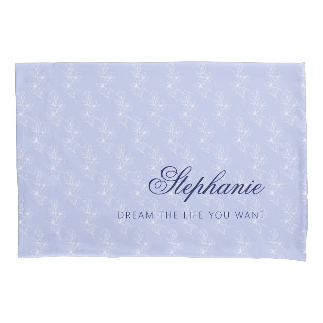 Funda De Cojín Personalized  Floral Custom Name (Anverso)