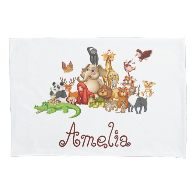 Funda De Cojín Personalized Kid's animals Square Sticker (Anverso)