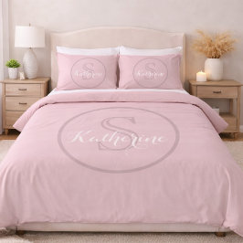 Funda De Cojín Personalized Name Monogram Dusty Rose