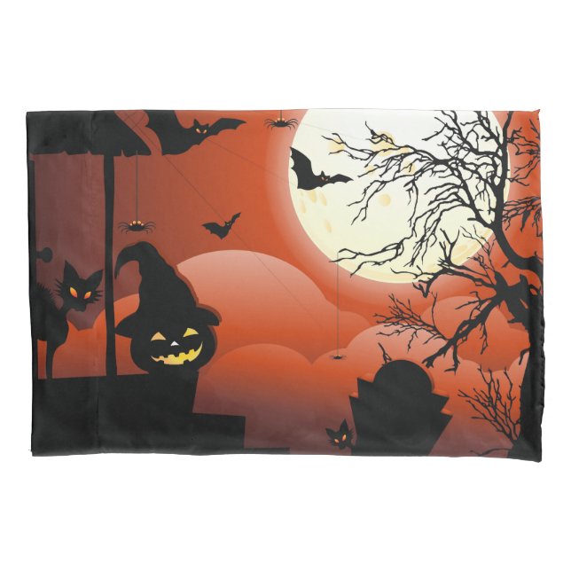 Funda De Cojín Pesadilla de la luna sangrienta de Halloween (Anverso)