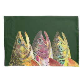 Funda De Cojín Pesca de tres truchas grasas