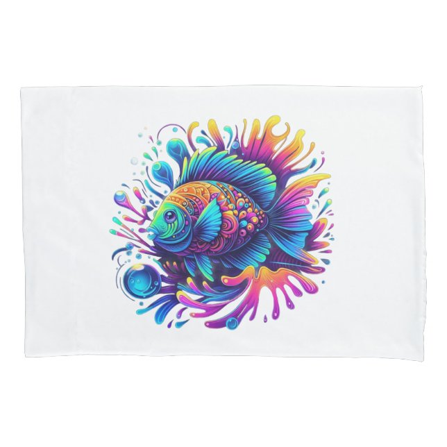 Funda De Cojín Pescado colorido (Anverso)