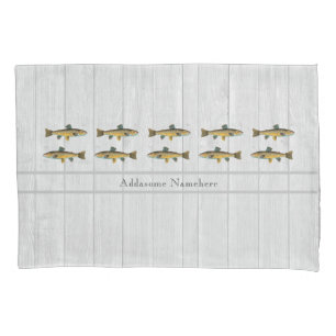 Funda De Cojín Pescado de trucha blanca de color crudo
