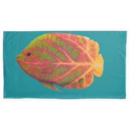 Funda De Cojín Pescado tropical de hoja de ave 1
