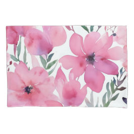 Funda De Cojín Pétalos rosados | Flores pintadas con acuarela