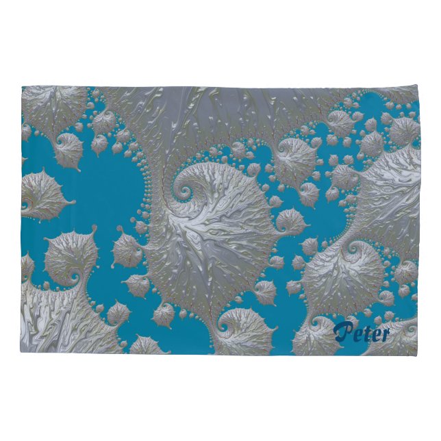 Funda De Cojín PETER ~2 Diseños fractales originales ~ de vuelta  (Reverso)