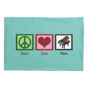 Funda De Cojín Piano del amor de la paz