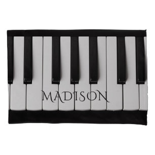 Funda De Cojín Piano Llaves nombre personalizado almohada