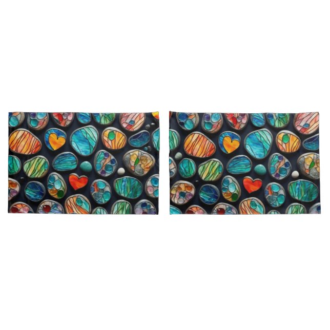 Funda De Cojín Piedras pintadas de decoración brillante (Reverso-Set)