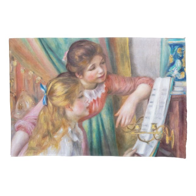 Funda De Cojín Pierre Auguste Renoir - Jóvenes Chicas en el piano (Anverso)