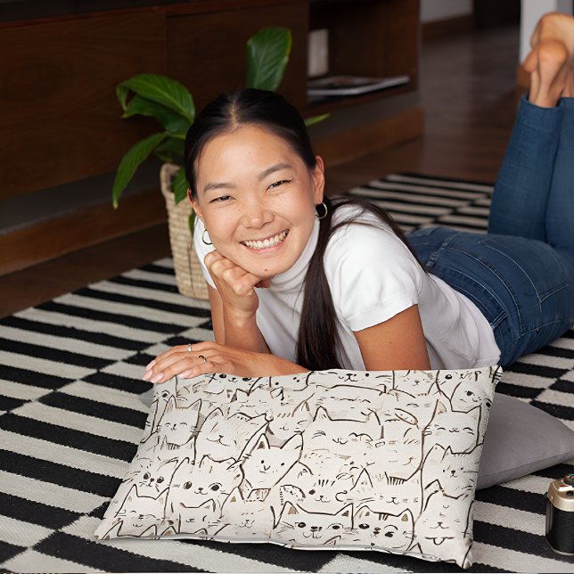 Funda De Cojín Pila de almohada del patrón de gato (Subido por el creador)