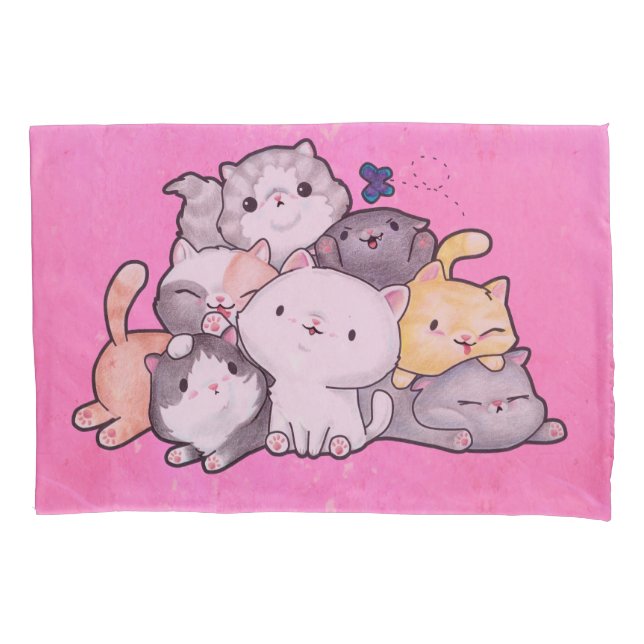 Funda De Cojín Pila de gatitos (Anverso)