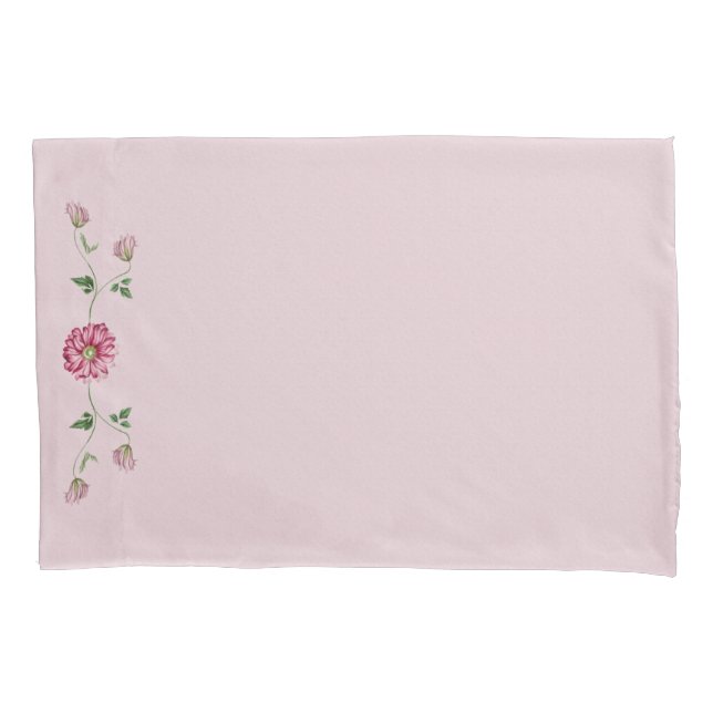 Funda De Cojín Pilar de Vino Floral Rosa y Púrpura (Anverso-izquierdo)