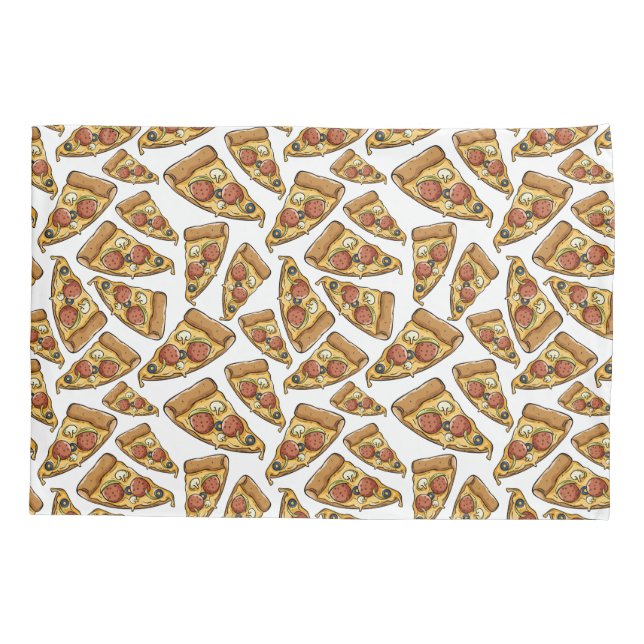 Funda De Cojín Pilas de almohada del patrón de pizza (Reverso)