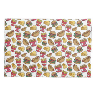 Funda De Cojín Pilas de almohadillas del patrón de comida rápida