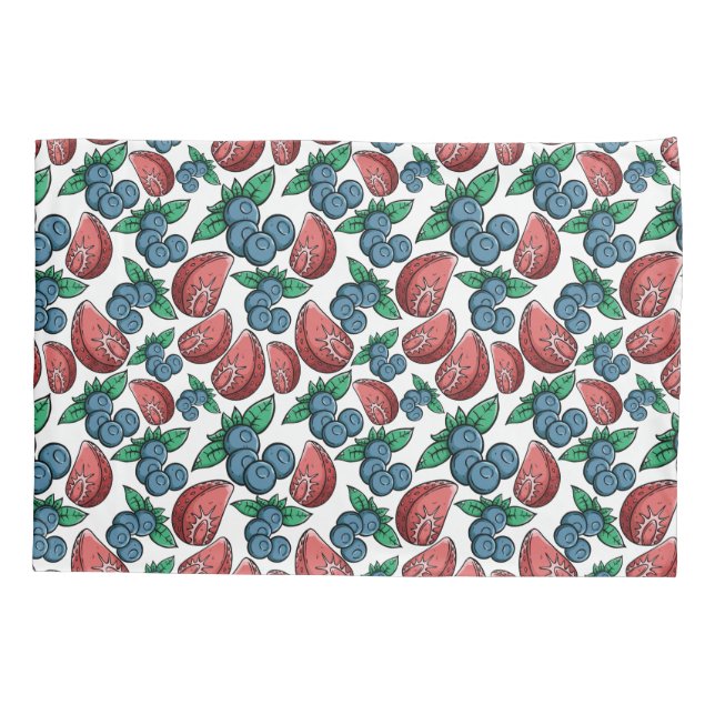 Funda De Cojín Pilas de patrón de Berries (Reverso)