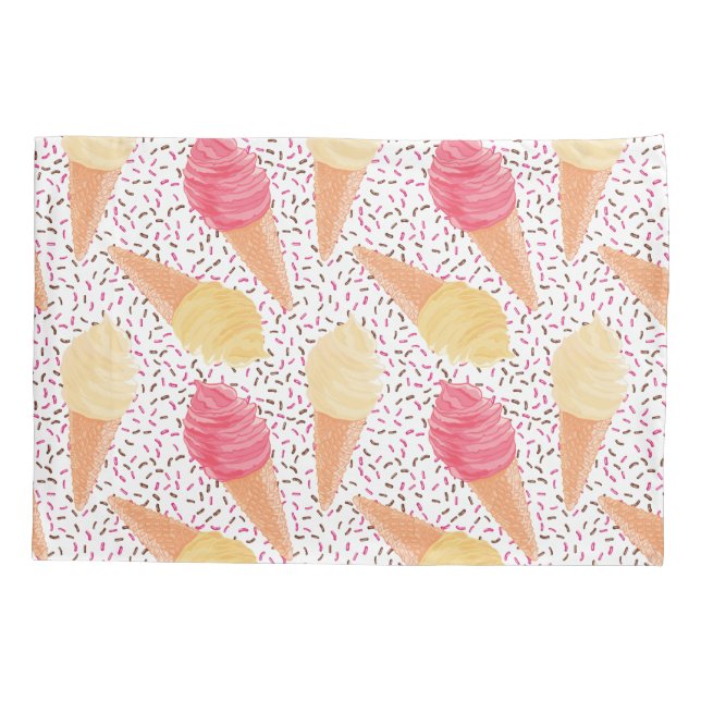 Funda De Cojín Pilas de patrón de crema de hielo (Reverso)