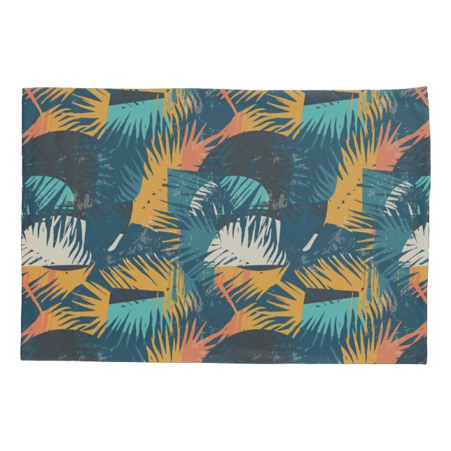 Funda De Cojín Pilas de patrón de hoja (Reverso)