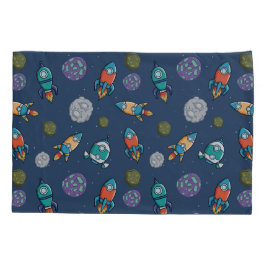 Funda De Cojín Pilas de patrón de nave espacial