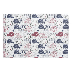 Funda De Cojín Pilas de patrón de pescado curado
