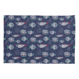 Funda De Cojín Pilas de patrón de pescado curado