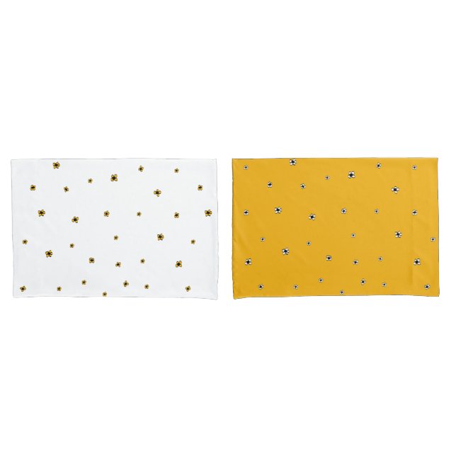 Funda De Cojín Piletas blancas y amarillas (Anverso - Set)