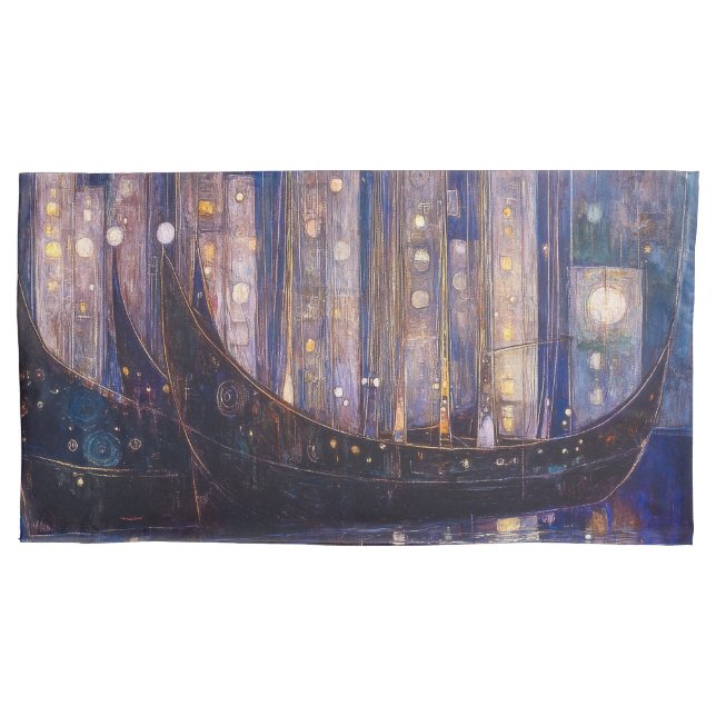 Funda De Cojín Piletas de Art Nouveau King Pair (Anverso-izquierdo)