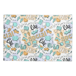 Funda De Cojín Piletas de patrones de medios sociales