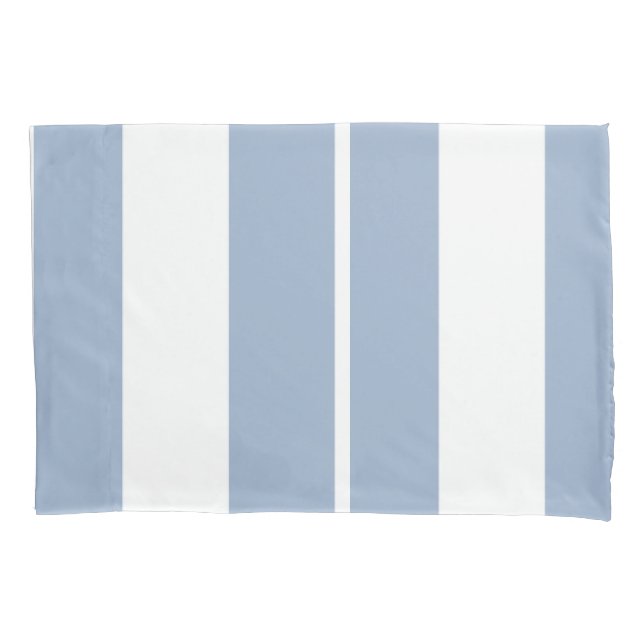 Funda De Cojín Pillow Case Stripe Square White and Blue (Anverso)