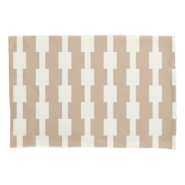 Funda De Cojín Pillow Case Stripe White and Beige (Anverso)