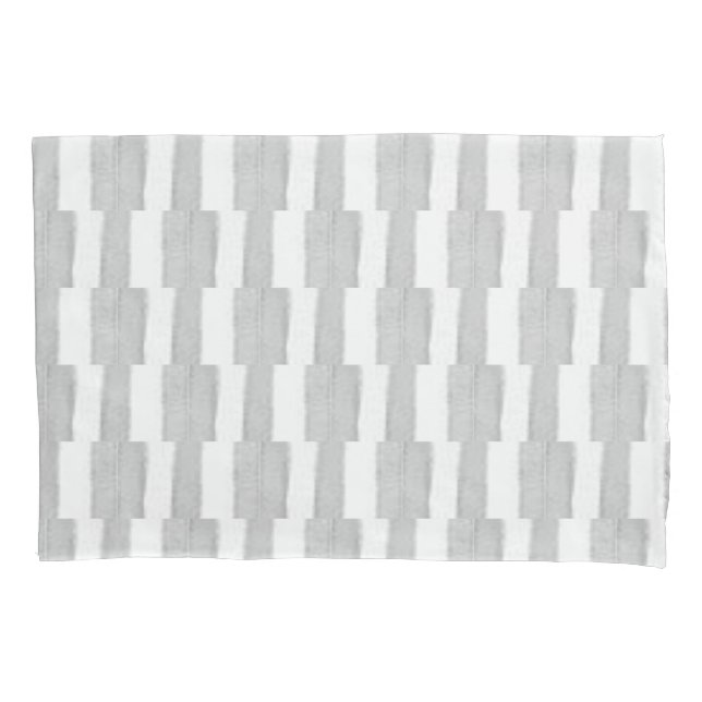 Funda De Cojín Pillow Case Stripe White and Grey (Anverso)