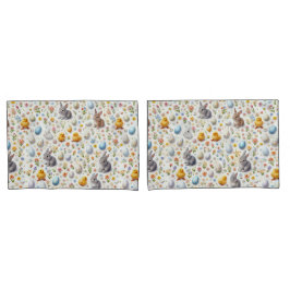 Funda De Cojín Pillow Cases – Bunnies, Eggs, Chicks & Spring Deco