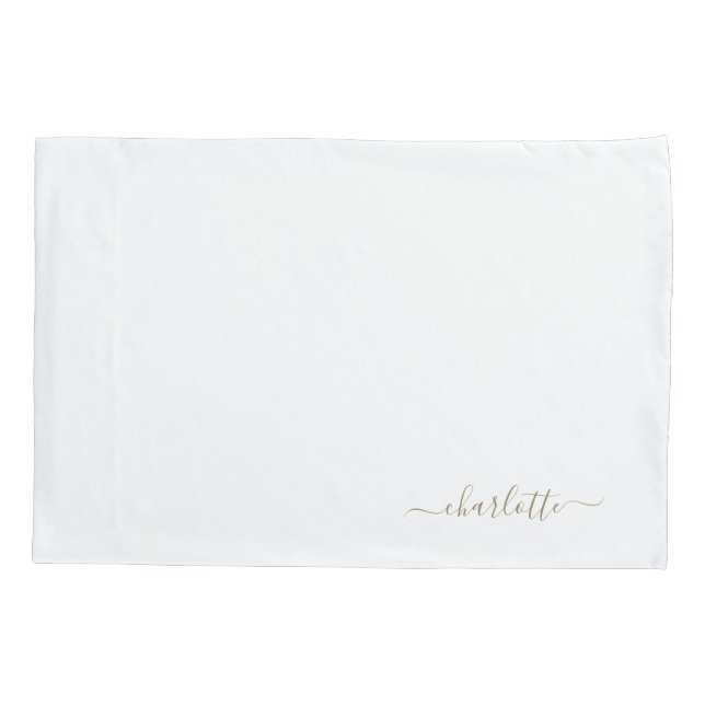 Funda De Cojín Pillow de la cama de oro personalizado (Reverso)