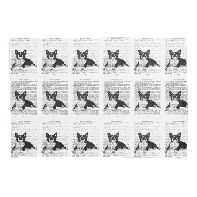 FUNDA DE COJÍN PILLOWCASE - BOSTON TERRIER - TAMAÑO ESTÁNDAR (Anverso)