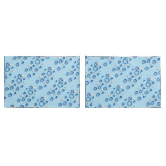 Funda De Cojín Pillowcase - Burbujas azules y blancas en azul