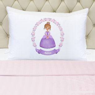 Funda De Cojín Pillowcase de la princesa púrpura personalizada