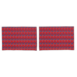Funda De Cojín Pillowcase rojo y azul