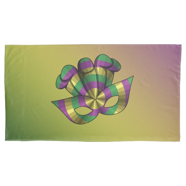 Funda De Cojín Pilusa Máscara de Mardi Gras (Anverso)