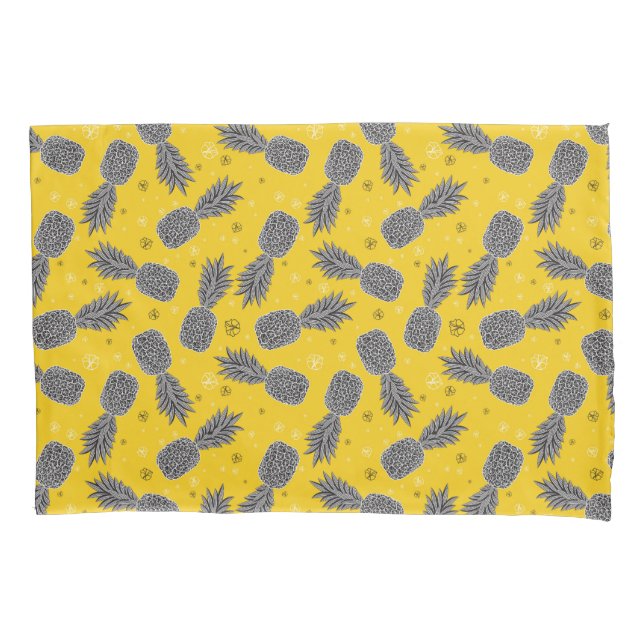 Funda De Cojín Piñas en el oro (Anverso-izquierdo)