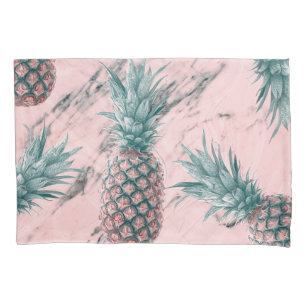Funda De Cojín Pineapple & Pink Marble Swirl Moda tropical modern
