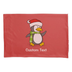 Funda De Cojín Pingüino navidad caminando sobre la nieve