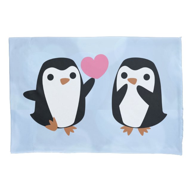 Funda De Cojín Pingüinos en amor (Anverso)