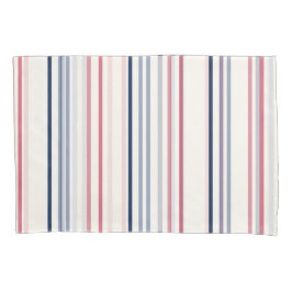 Funda De Cojín Pink blue and white stripes