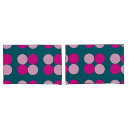 Funda De Cojín Pink Circles on Green Pillowcase