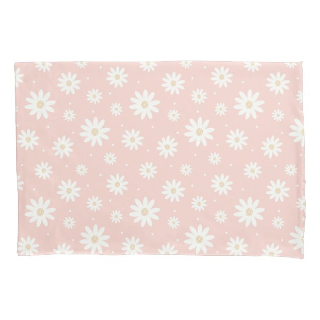 Funda De Cojín Pink Daisy Floral (Anverso)