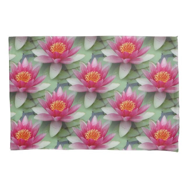 Funda De Cojín Pink Lotus Water Lily Pillowcase (Anverso)