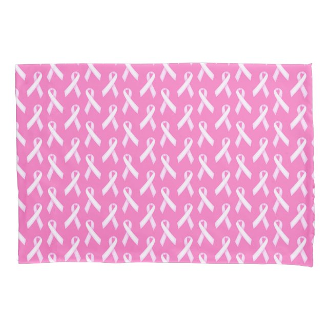 Funda De Cojín Pink Ribbon Pattern – Breast Cancer Awareness (Anverso)