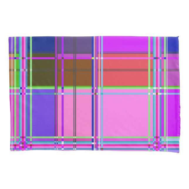 Funda De Cojín Pink tartan Fabric Pattern Cloth Madras (Anverso)
